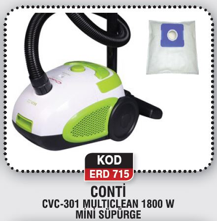 CONTİ CVC-301 MULTICLEAN 1800 W MİNİ SÜPÜRGE ERD 715